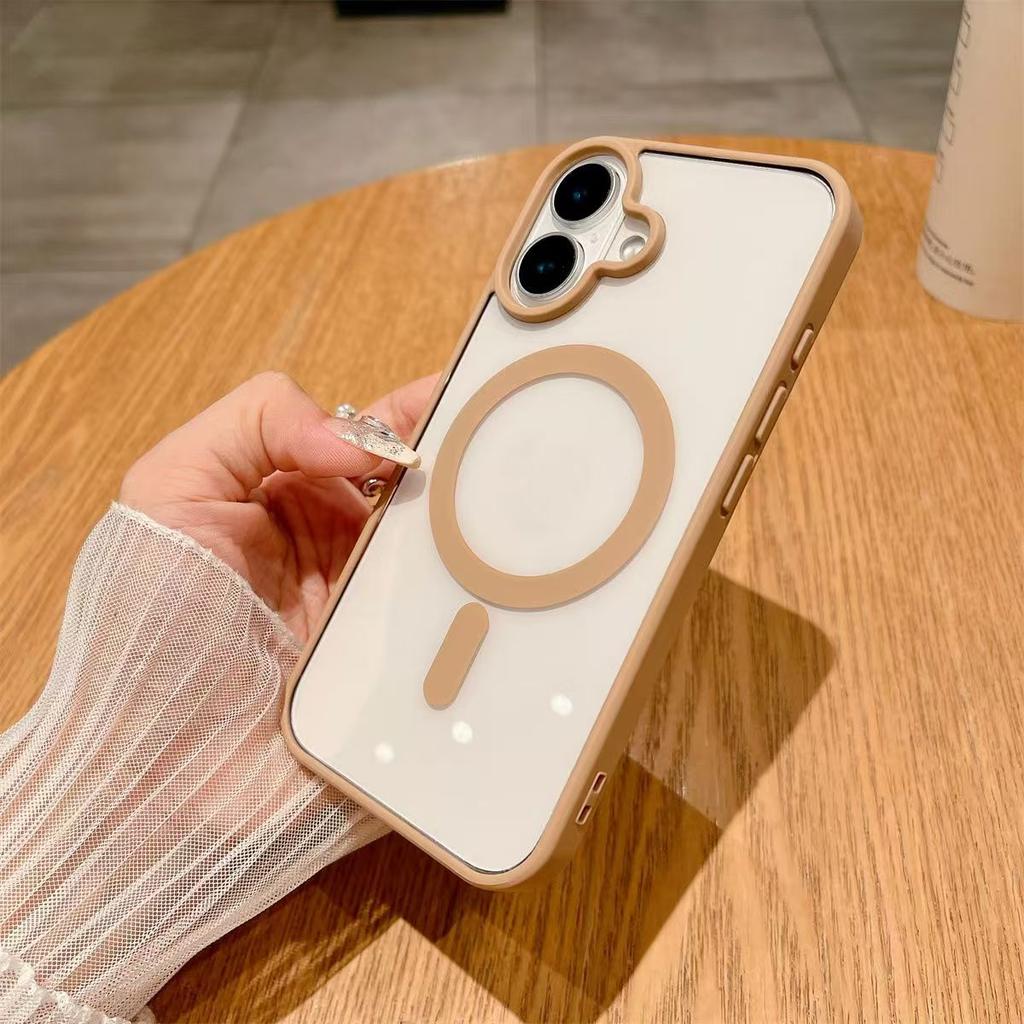 Luxury For Magsafe Transparent Phone Case For iPhone 16 15 14 13 12 11 Pro Max 16e 15 Plus Magnetic Wireless Charging Back Cover