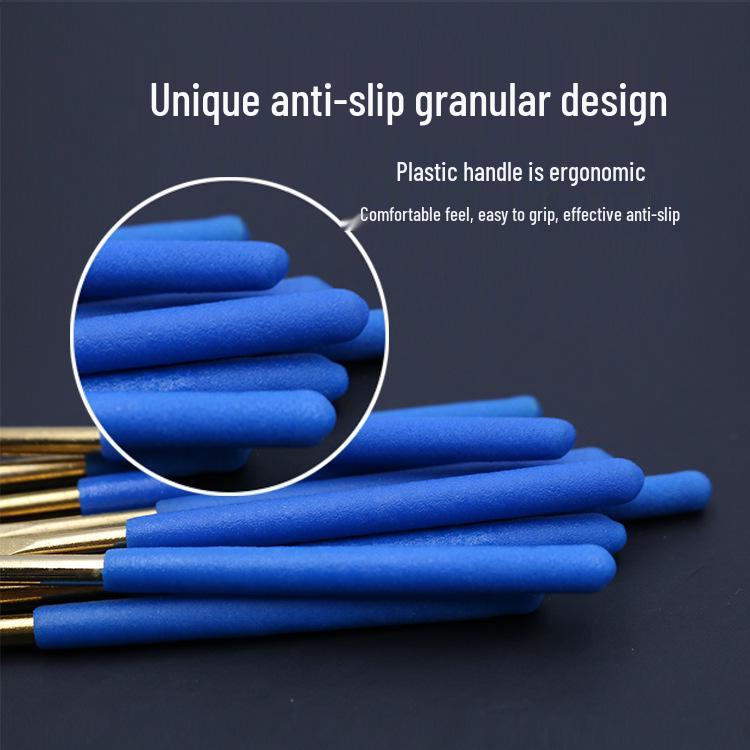Titanium-Plated Diamond Needle File Set: Flat, Round, Bevel & Triangle Files for Metal Grinding.