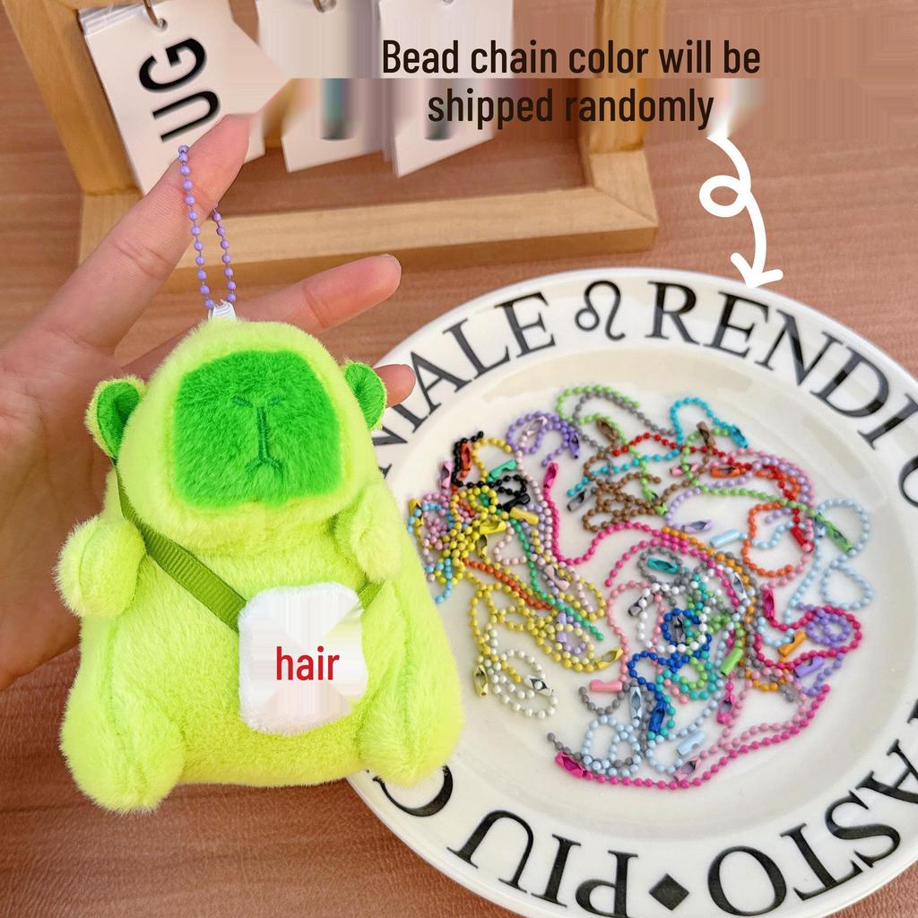 Capybara Plush Keychain Pendant - Cute Cartoon Bag Charm for Couples