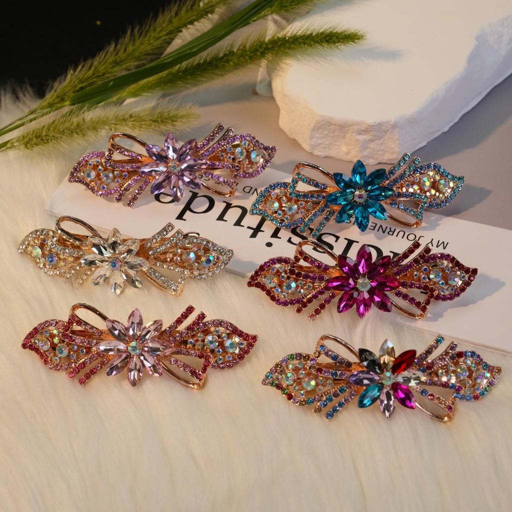Korean Crystal Hair Clip: High-End Women's Ponytail Headdress – Versatile, Fresh, Sweet Style