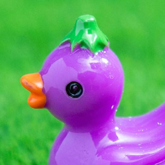 9 Pcs Funny Vegetable Duck Figurines Resin Tiny Duck Sculpture Cute Eggplant Pumpkin Onion Mini Duck Statue for Home Office Desktop Car Dashboard