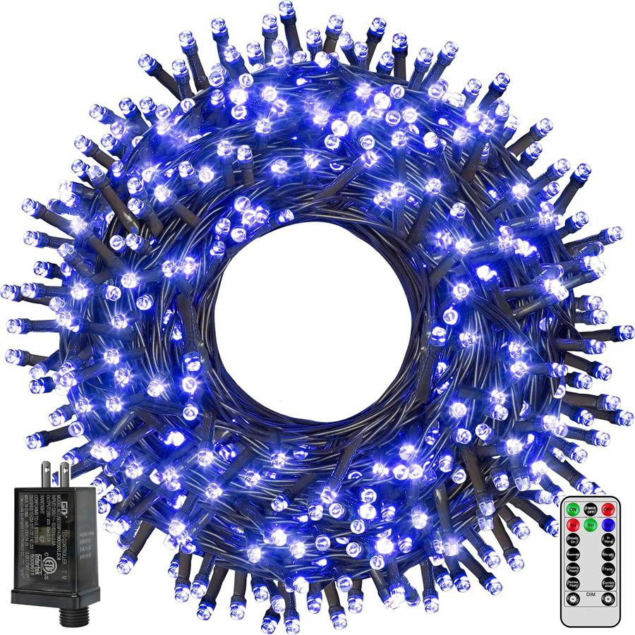 

100M 1000 светодиодных рождественских гирлянд с дистанционным управлением зеленым проводом светодиодная гирлянда водонепроницаемая для украшения наружной праздничной вечеринки 10M 100LEDS&220V EU UK AU Plug