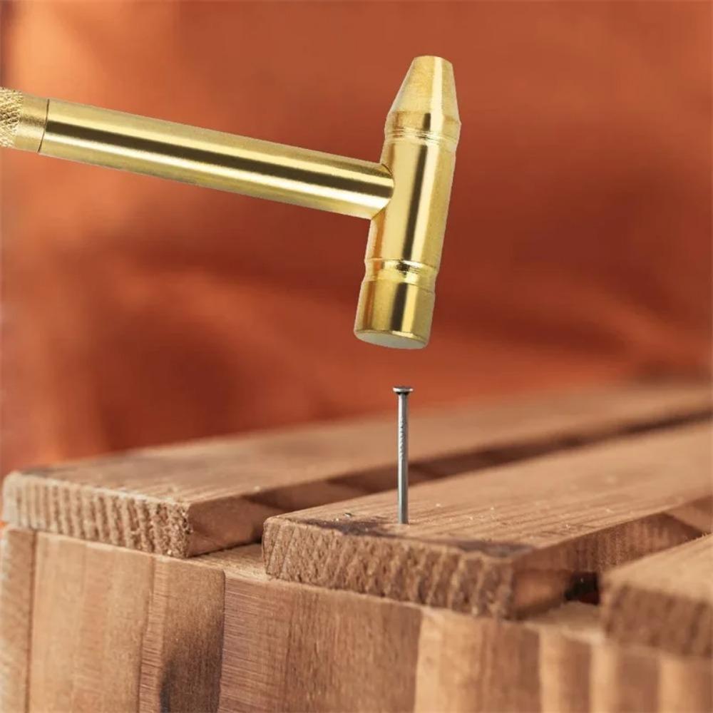 6-In-1 Mini Craft Hammer Screwdriver Set Copper Alloy Gold Detachable Micro Screwdriver Perfect Hand Tool For Diy Project