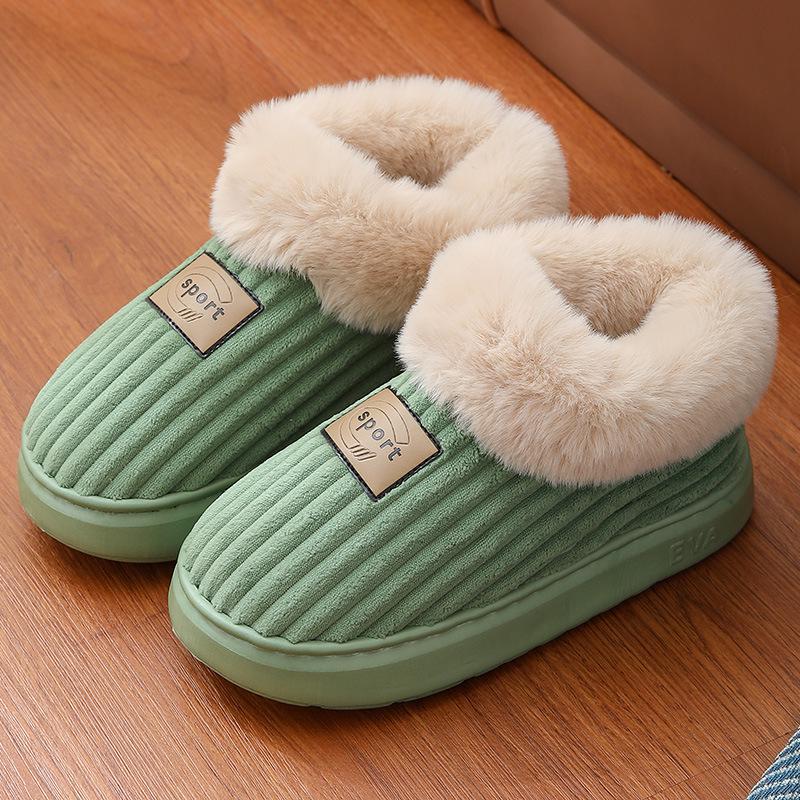 2024 Unisexowe Zimowe Bawełniane Buty z Aksamitną Podszewką: Na grubej podeszwie, na obcasie, do noszenia wewnątrz/na zewnątrz