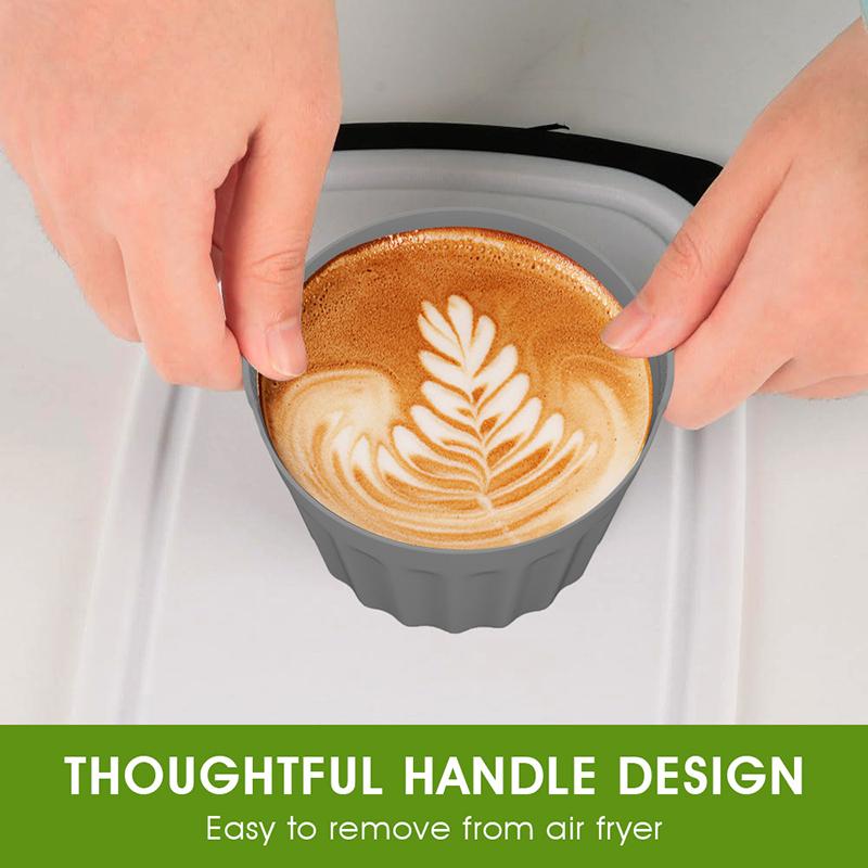 3/6Pcs Air Fryer Silicone Basket Cake Muffins Cupcakes Baking Cups Baking Custard Tart Pie Desserts Mold Egg Poaching Maker