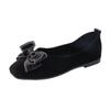 2024 Autumn New Square Toe Bow Tie Flat Casual Shoes Women Fashion Leopard Designer Soft Sole Loafers Female Slip on Lazy Shoes
