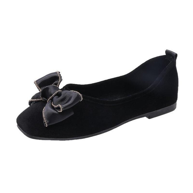 2024 Autumn New Square Toe Bow Tie Flat Casual Shoes Women Fashion Leopard Designer Soft Sole Loafers Female Slip on Lazy Shoes