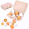 6pcs Wooden Eggs Toy Kitchen Toys Simulated Wooden Egg Toy Set Food Cooking Play Kitchen Pretend Play Easter DIY Toy House Game