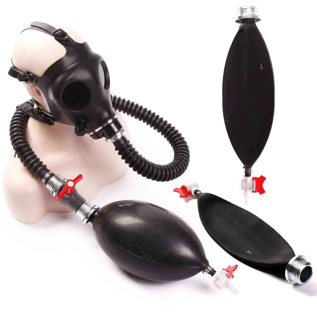 Gasmaske Cosplay Gasmaskenzubehör Silika Gasmaske Atemschutzmaske Kostüm Erwachsener Latexkleidung Party Kostümset [Ftshist]