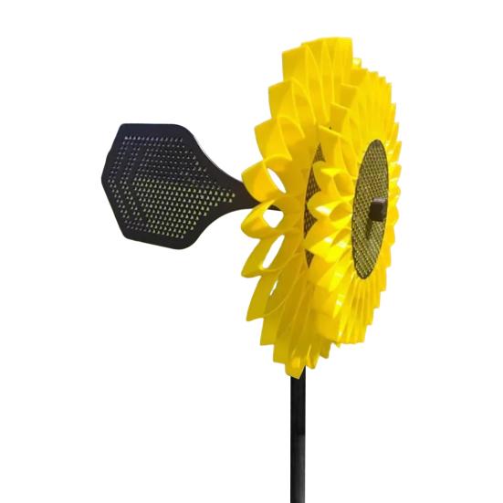 

Саморегулирующаяся ветряная турбина Подсолнух Нарцисс Вертушка Ветряная мельница Уличный металлический цветок Ветряная мельница для сада и двора Художественное украшение B