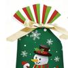 Christmas Bags 50 Pieces Reusable Drawstring Closure Basket Christmas Party Favor Bags For Cookie Snack Popcorn Halloween