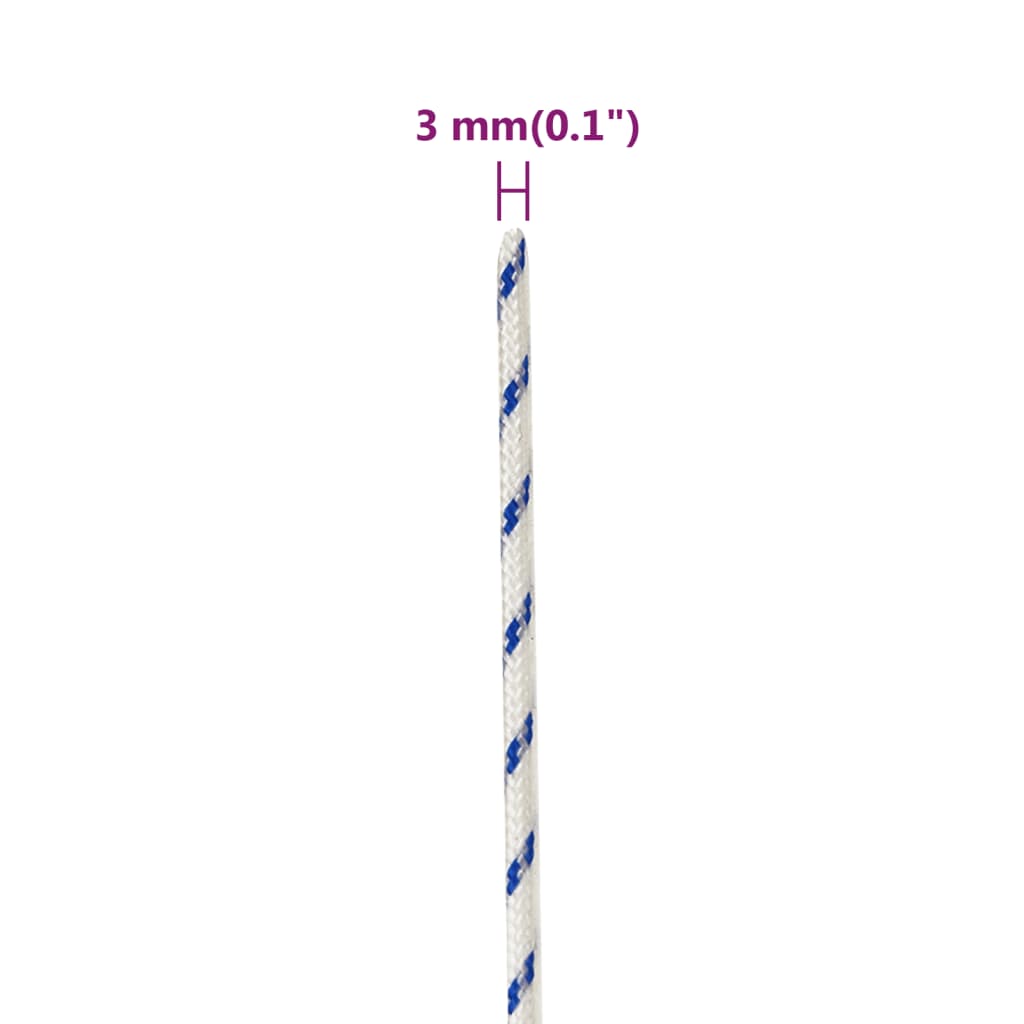 Boat Rope White 3 Mm 25 M Polypropylene