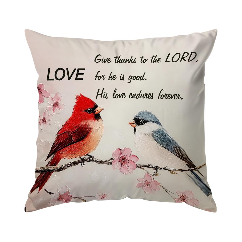 Spring Oil Painting And Faith Quotes Cushions Pillowcase Polyester Cushion Cover Throw Pillow Pillowcover Home Car Sofa Decor