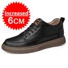 Genuine Leather Men Height Enhancing Shoes Men's Sneakers Men Elevator Height Increasing Insoles 6CM Sports Shoes Big Size 36-48