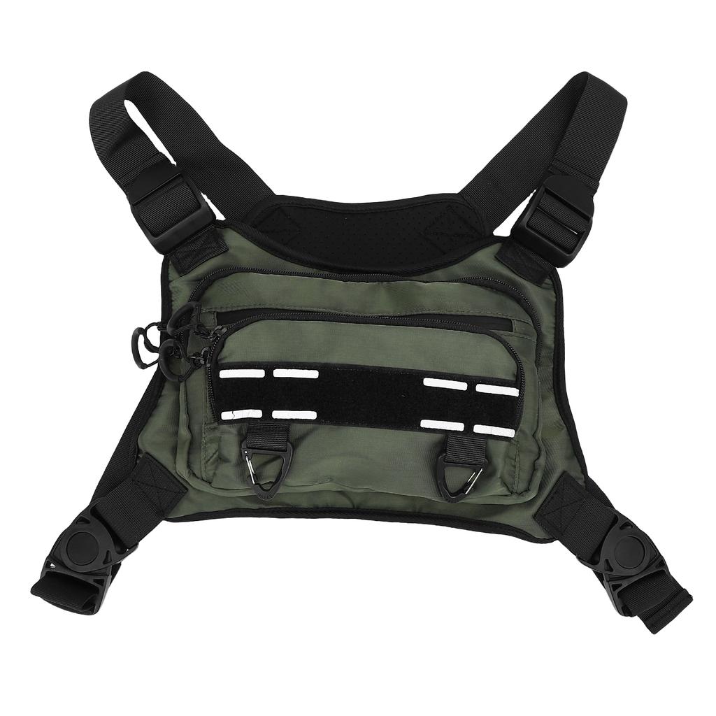 Men s Sports Chest Bag Running Mountaineering Portable Adjustable Large Capacity Breathable Quick dry Fabric Green One