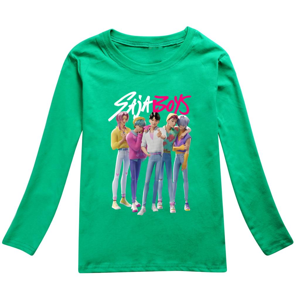KPOP Łowcy Demonów Saja Chłopcy Koszulka Kreskówka Długi Rękaw Chłopcy Dziewczęta Nastolatki Ubrania Anime T-shirt Jesień Dziecięca Koszulka