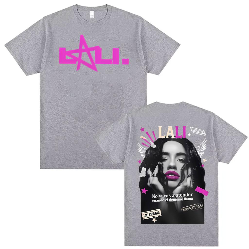 Singer Lali Esposito LA QUE LE GANA AL TIEMPO 2026 Tour Print T Shirt Unisex Women Hip Hop Punk T Shirts Casual 100 Cotton T Shirt
