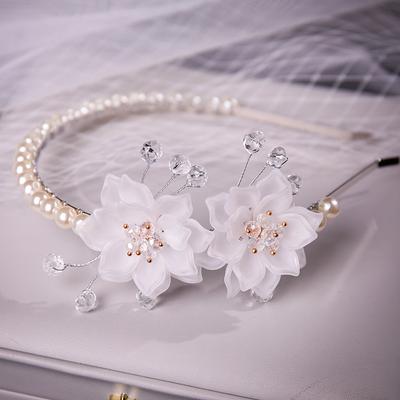 Blumen Stirnband Perle Strass Haarband Tiara Für Frauen Abschlussball Party Braut Hochzeit Haarschmuck Schmuck Band Stirnband Geschenk