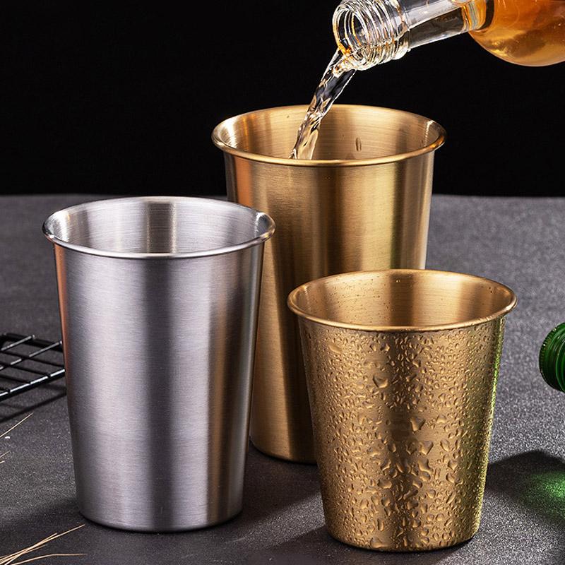 Nordic Ins Einfacher Metall Edelstahl Vergoldet Brauereibecher Kupfer Titan Gold Hochwertiger Becher Stahl Freunde Für Camping