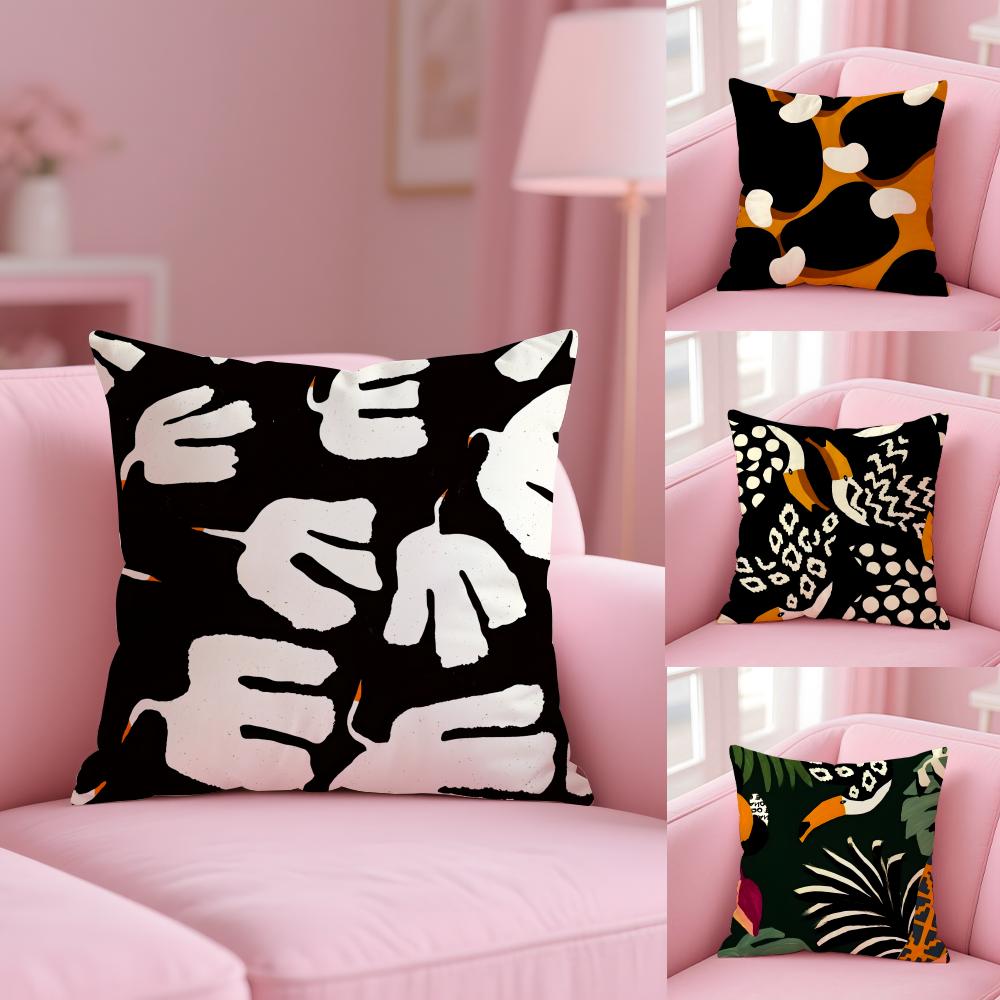 Art Abstract Illustration Cushion Cover Soft Short Plush Double-Sided Printing Home Decor Machine Washable Pillow Case Gift