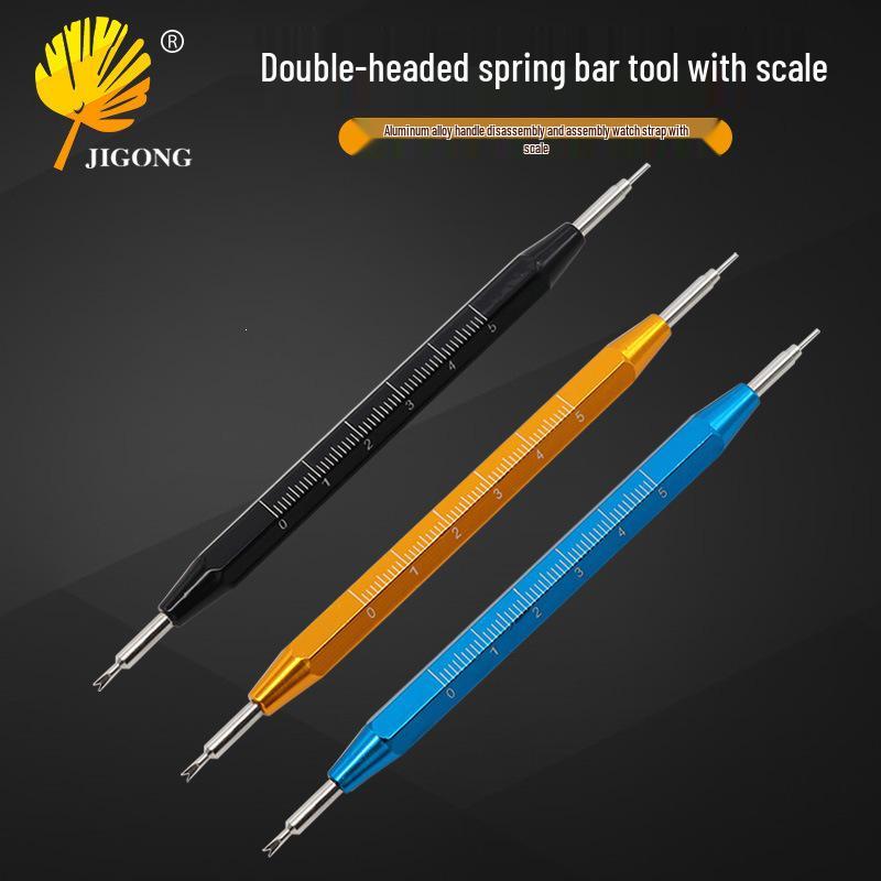 Aluminum Alloy Double-Ended Spring Bar Tool with Scale, Strap Replacement & Removal with Replaceable Bit