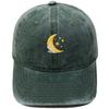 New Star Moon Embroidery Baseball Cap Washed Retro Daddy Hat Men's and Women's Casual Outdoor Sports Hat