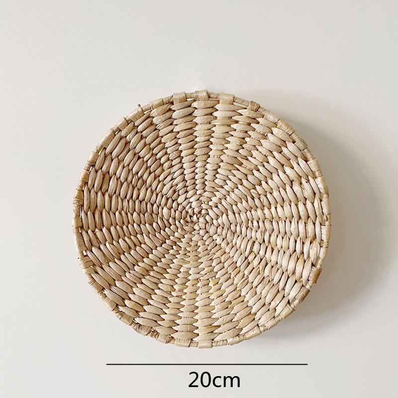 Креативный ротанговый настенный декор Круглые настенные подвесные украшения Ручная работа из лозы Декор для улицы Аксессуары для декора комнаты светло-серый