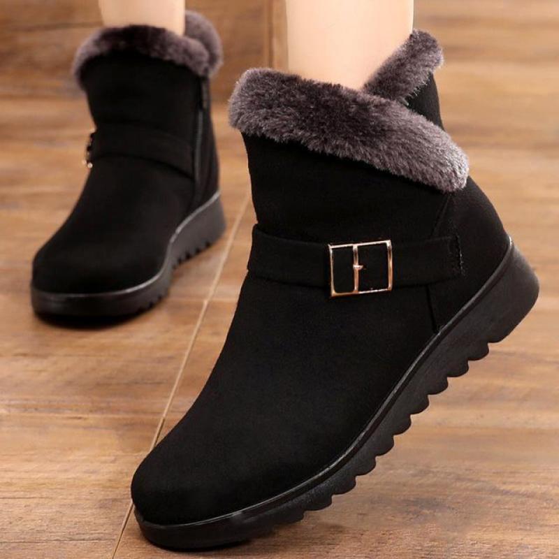 

fashion Winter Warm Women Boots Thick Plush Snow Boots Women Zipper Comfortable Outdoor Ankle Boots Casual Cotton Shoes Botas De Mujer