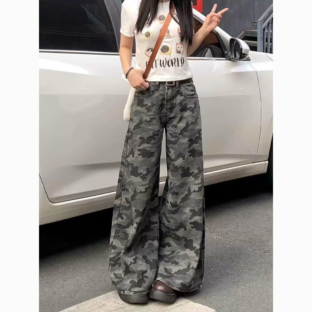 

2024 Retro American Camouflage Floor-Length Casual Multi-Pocket Slimming Workwear Pants Extra Large камуфляжний