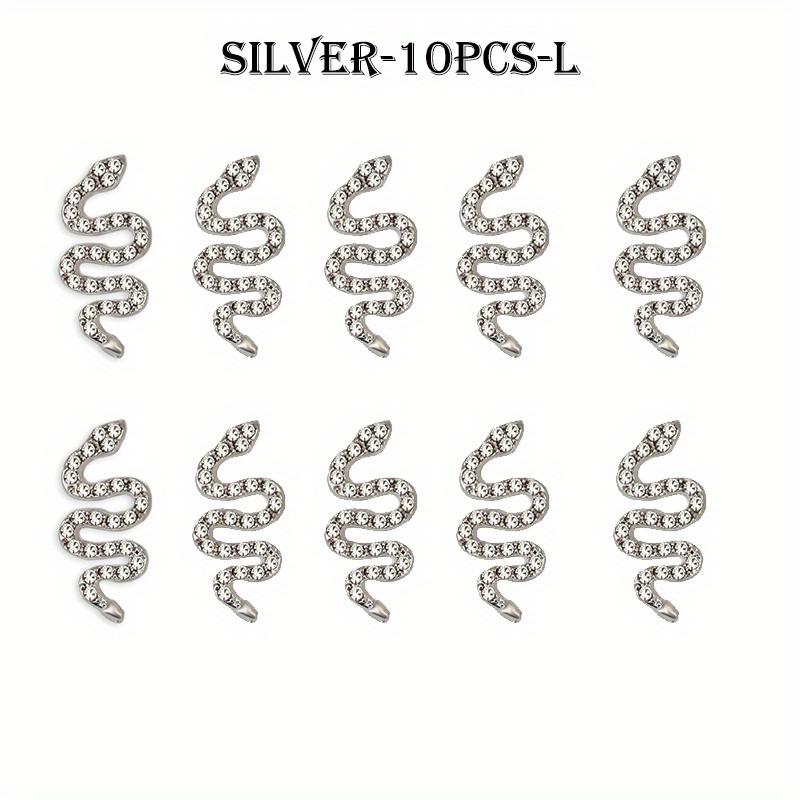 Holding Drill Snake Nail Jewellery Alloy Metal Nail Drill Three-dimensional Snake Around the Crooked Heart Drill DIY Accessories