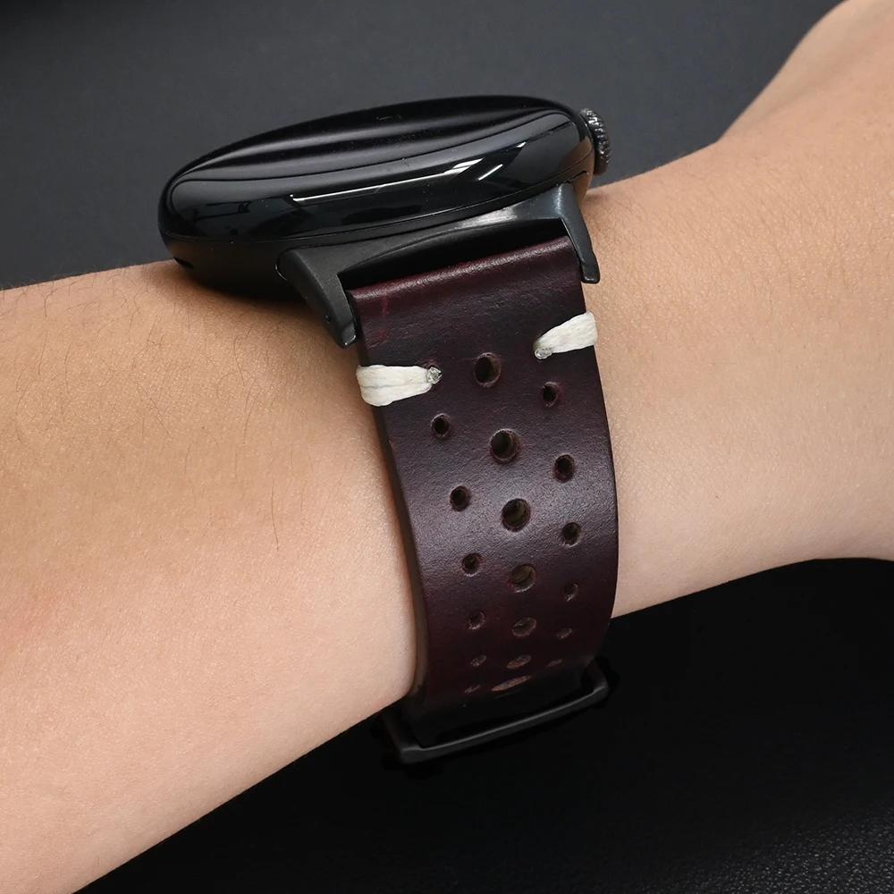 Leren Riem voor Google Pixel Watch 3 45mm Heren Polsband Vervangende Accessoires Band voor Google Pixel Watch 3 2 1 41mm Armband