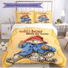 3pcs Duvet Cover Set (1*Duvet Cover + 2*Pillowcase, Without Core), Paddington Bear Print Soft All‑Season Bedding Set, Home Bedroom Decor Gift
