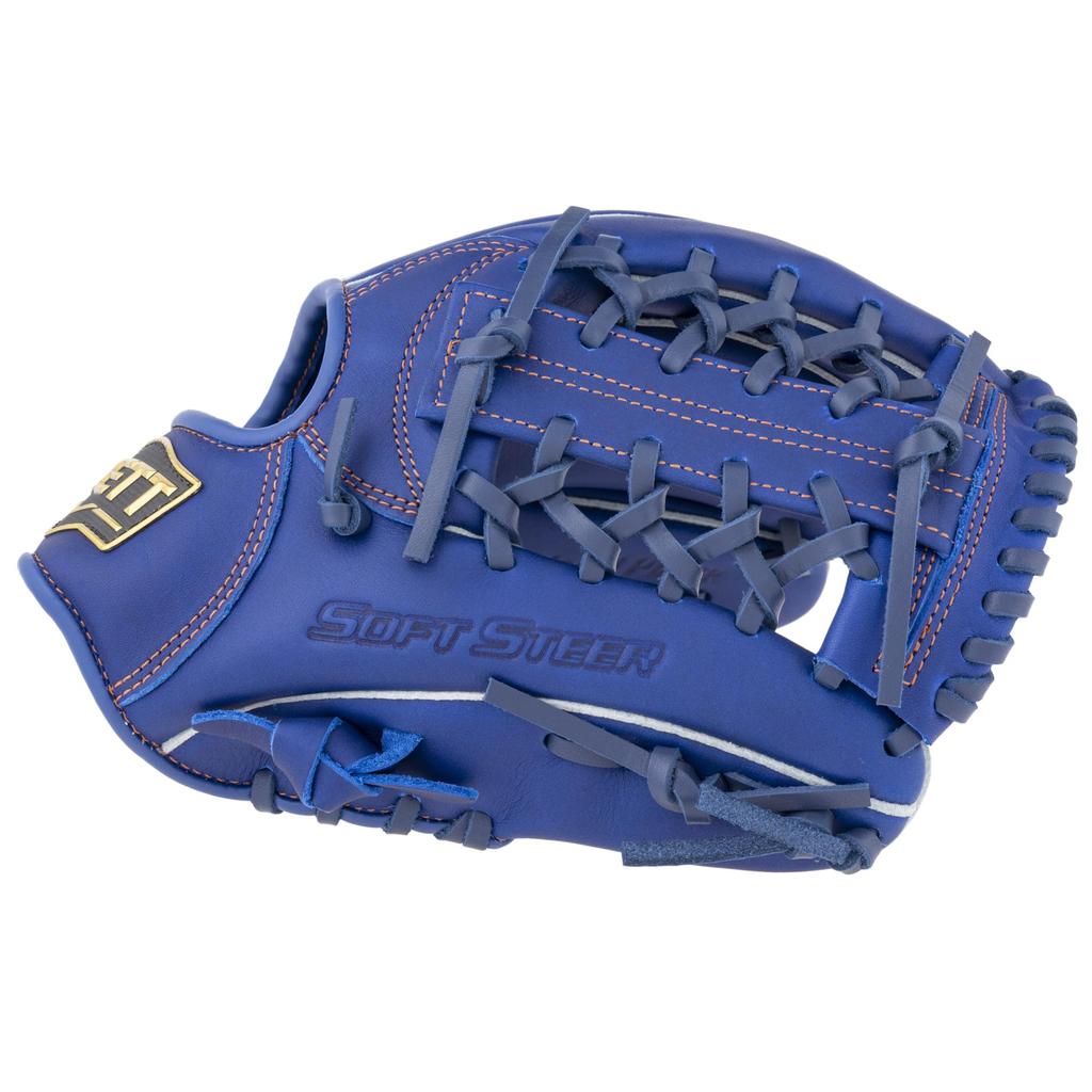 ZETT Youth Soft Steer Baseball Royal Size L heights BJG742640 Glove, All-Around, Right-Handed Throw, Blue, (For 140-155cm),