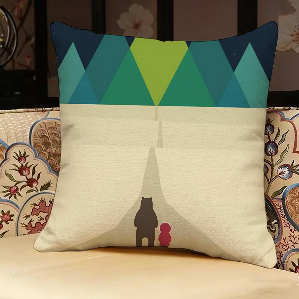 Simple Nordic Modern Anime Pillow Case Pillowcase, Double-Sided Printed, Sofa Cushion, Bedroom Headboard Pillow