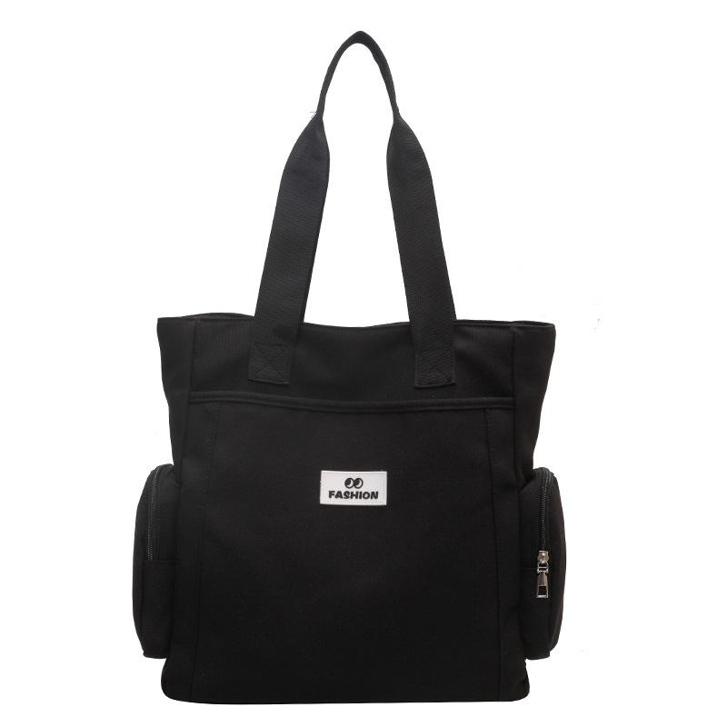 

Большая вместительная сумка-тоут Женская портативная сумка Женская сумка Сумка для матери Большая сумка через плечо чёрный