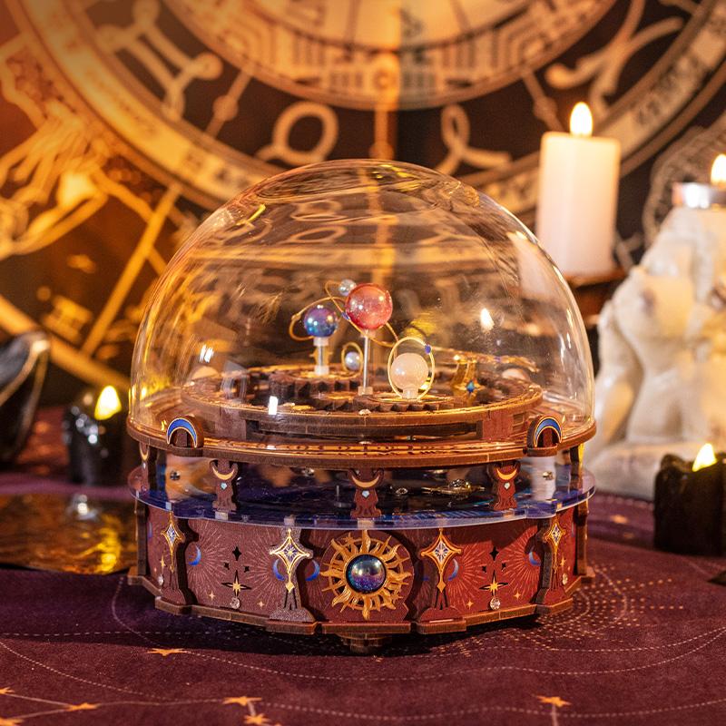MU Horoscope wooden music box 3d three-dimensional jigsaw hand diy to send boyfriend birthday gift Christmas toy decoration comp