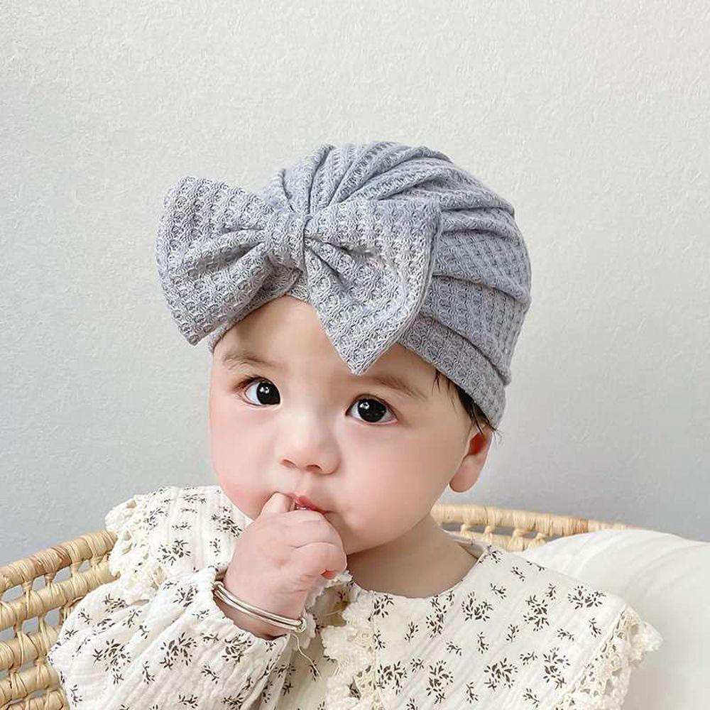 

Beanie Knitted Bows Autumn Solid Color Cotton Turban Bonnet Baby Hat Baby Girl Cap