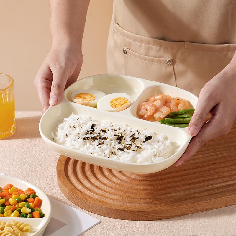 BJ Ceramic 3-Compartment Square Breakfast Plate