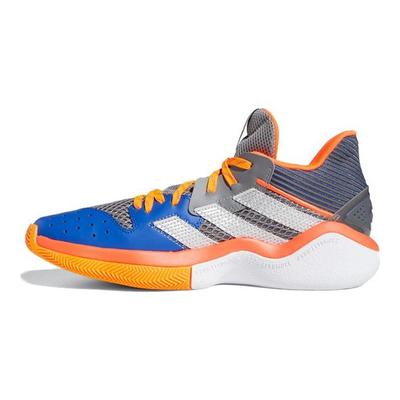 Harden Stepback 1 Runde Zehenpartie Schnürung Stoßdämpfung Rutschfest Abriebfest Mid-Top Basketballschuhe Herren Sneaker Orange Weiß Blau FW8483