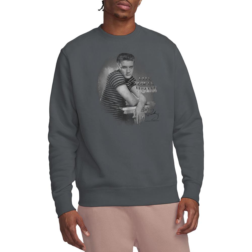 Elvis Unisex Adult Trouble Sweatshirt
