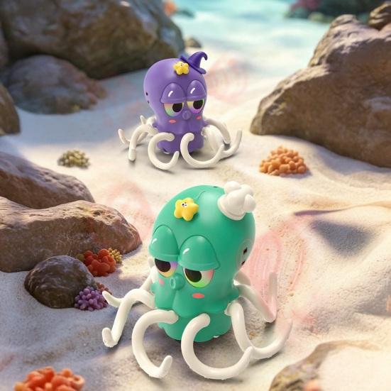 huaqianguhh Dancing Octopus Baby Toys, Electric Crawling Toy with Voice Playback, One-Click Repeat, Light & Music Automatic Obstacle Avoidance, Parent
