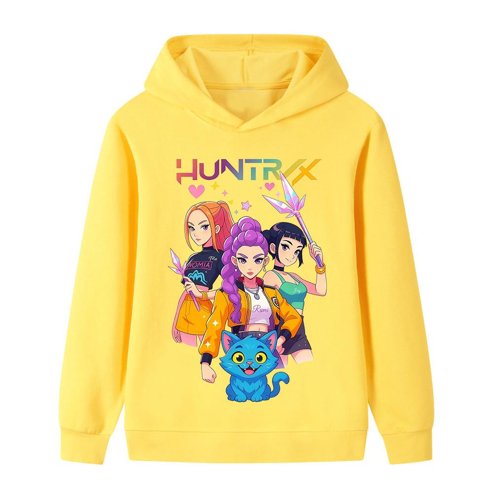 B1233 Kids Boys Girls Kpop Rumi Zoey Mira Print Long Sleeves Hoodie