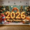 Merry Christmas Banner Wreath Snowman Snow Scene Xmas Party Decoration Backdrop 2026 New Year Event Photo Background Props