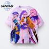 Kpop Demon Hunters Casual Fashion 3D Cartton Short Sleeve Kids Summer Boys Girls T-Shirt Anime Clothes