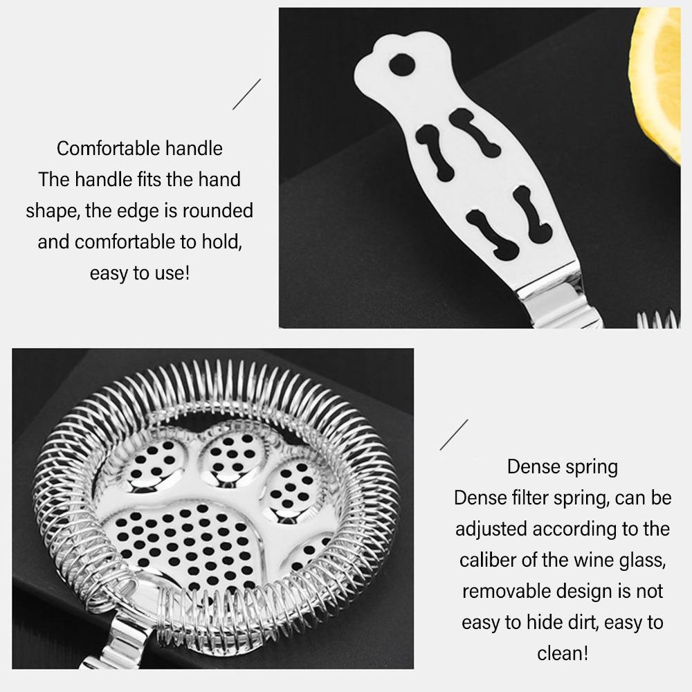 304 Stainless Steel Cocktail Strainer Silver Ice Filtration Perfect Accessory Drink Strainer Bars
