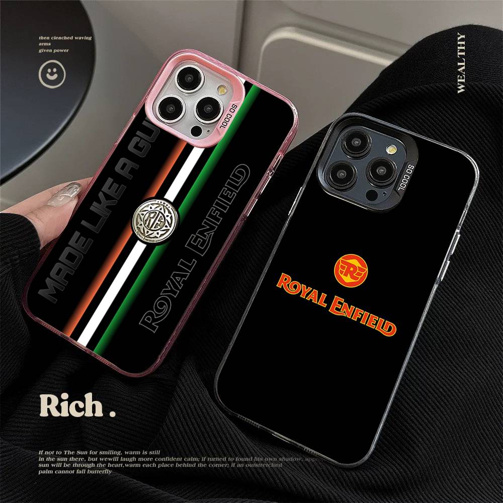 R-ROYALS E-ENFIELDS Logo Colorful Shockproof For IPhone 17 11 12 13 14 15 16 Pro Max 16E Plus Phone Cover