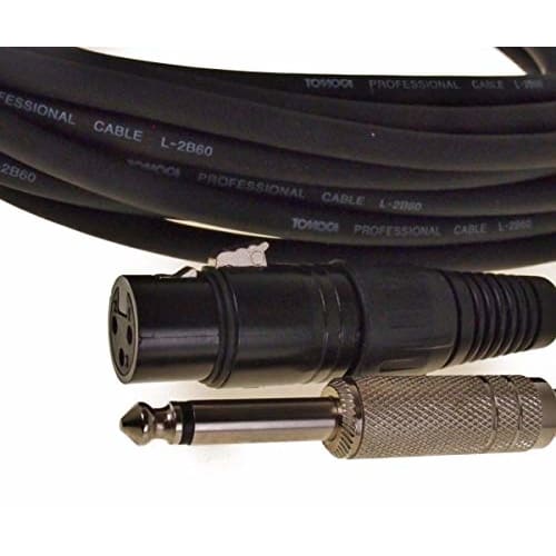 TOMOCA PC-5EB Microphone Extension Cable, 5m (Meters), Canon Female to Mono Phone Plug (XLR3-11 Equivalent) to 6.3mm Phone Plug (5m)
