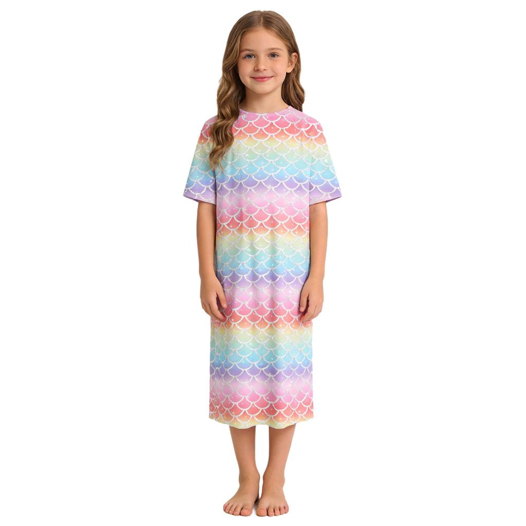 Meisjes Pediatrische Patiënt Gown Drukknop Korte Mouw Opening aan de Achterkant Zelf Vast te Knopen Schattig Geprint Ziekenhuis Kleding voor Kinderen