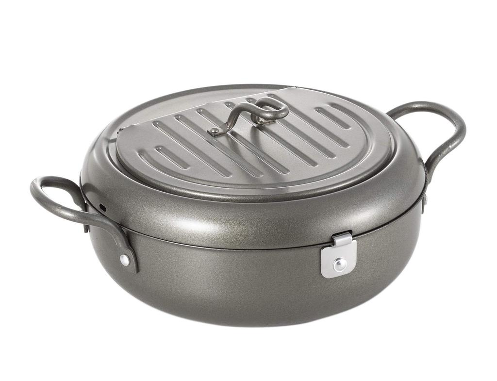 New Yoshikawa Tenichi Tempura Pot with Lid, 22cm, IH Compatible, Made in Japan, Gift Wrapping Available