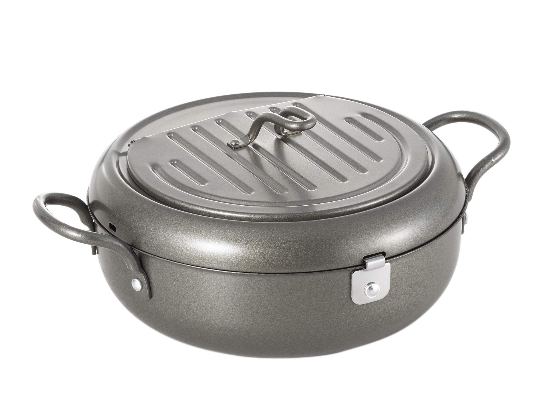 

New Yoshikawa Tenichi Tempura Pot with IH Made in Gift Wrapping Available Lid, 22cm, Compatible, Japan,